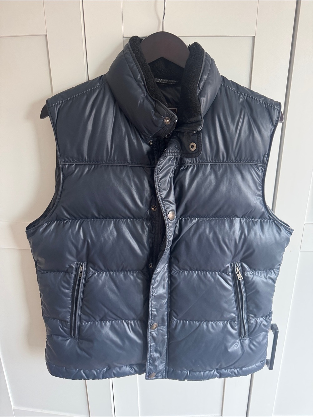 Coach Men's Navy Puffer Vest - Quilted Sleeveless Jacket